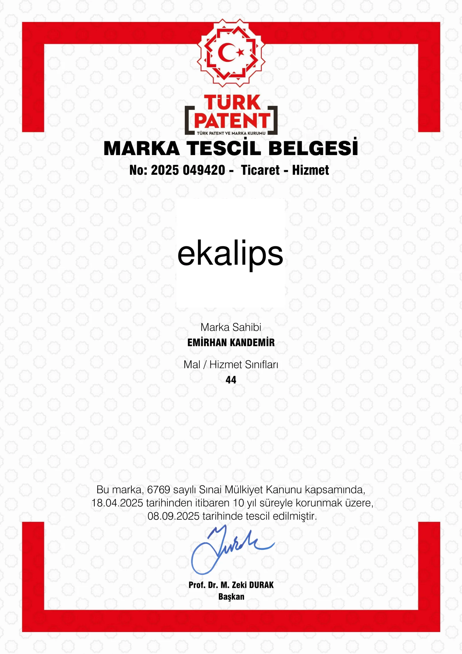 Marka tescil belgesi